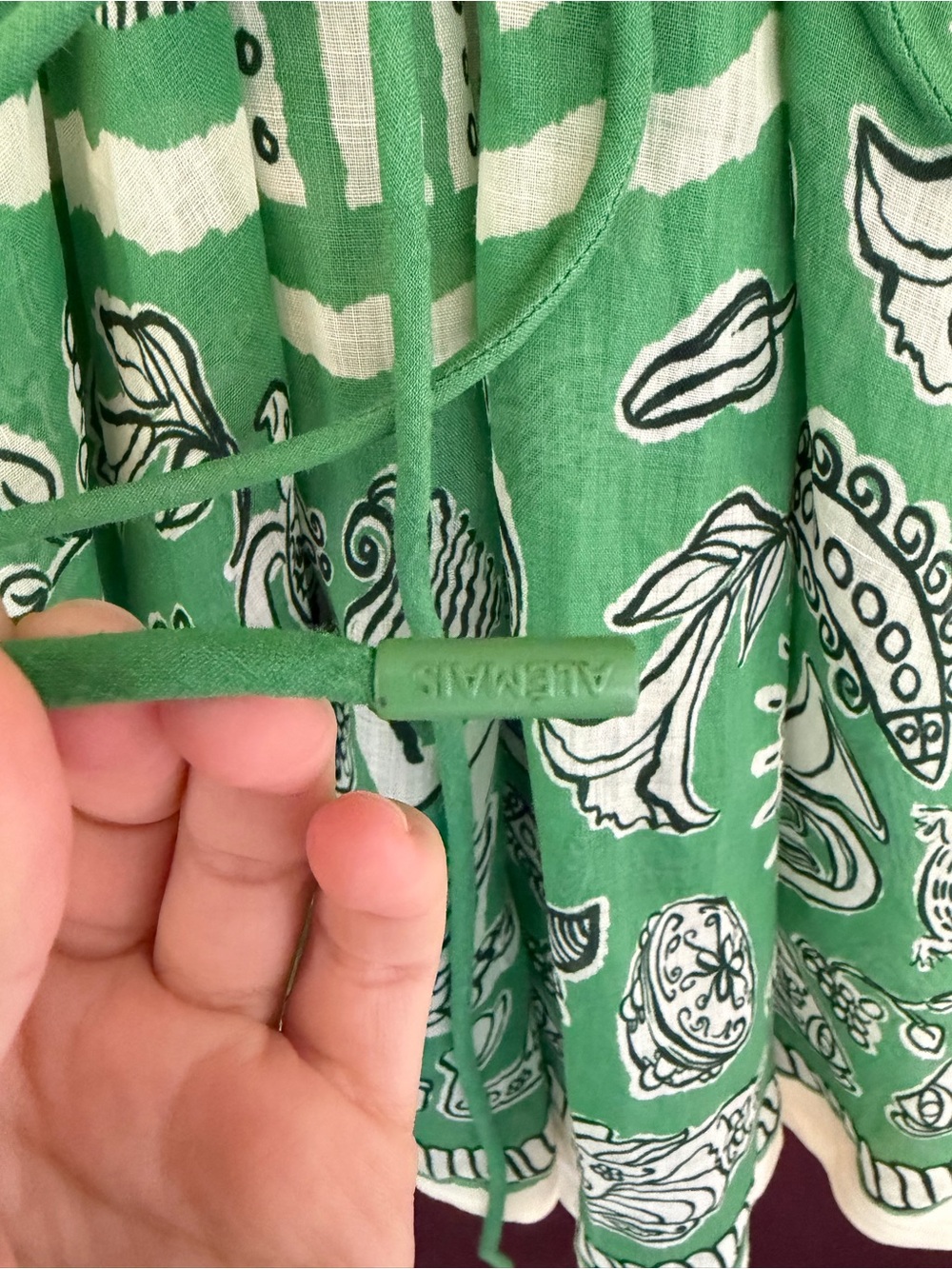 Alemais Green and White Mini Dress - Picture 3 of 5